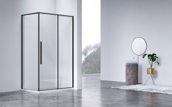 Душевой уголок Vincea Slim-N VSR-4SN8013CLB, 1300*800, черный, стекло прозрачное