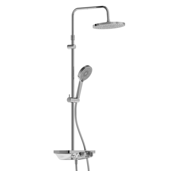 Душевая система с ванно-душевым термостатическим смесителем-полкой Damixa Apollo, 947760000