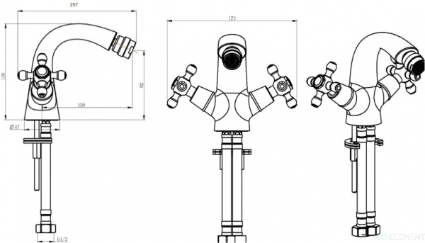 Смеситель Boheme Satin 296-ST для биде