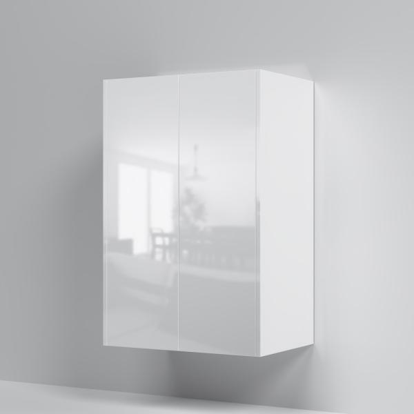 Шкаф с полками 60 см, высота 90 см, белый глянец, универсальный AM.PM Func, M8FCH06029WG