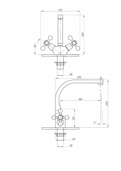 Смеситель для кухни FAUZT FZs-274-32 тип См-МДЦБА