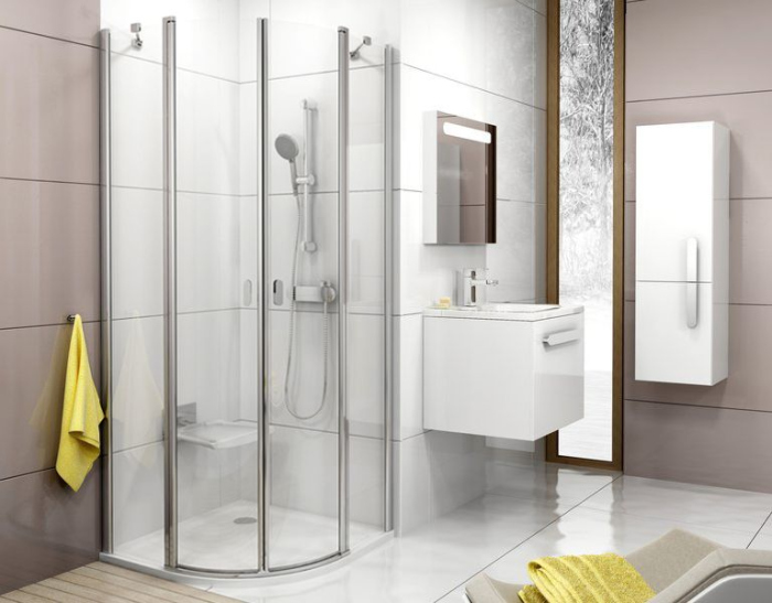 Душевой уголок Ravak CSKK4-80 Transparent, блестящий профиль