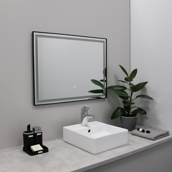 Зеркало FIXSEN с подсветкой LED прямоугольное 80х60 см черное (FX-2080B)