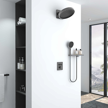 Душевой комплект Vincea Inspire VSFW-3I21MT3RGM встраиваемый, вороненая сталь