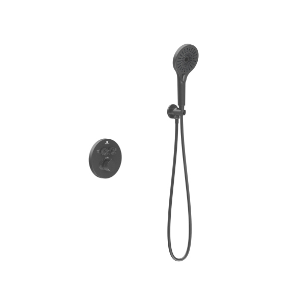 Душевой комплект Vincea Inspire VSFW-3I22MT5GM встраиваемый, вороненая сталь