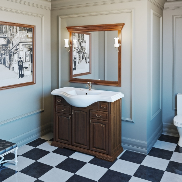 Тумба без раковины Opadiris Риспекто 105 Z0000001784 Орех антикварный ручки Бронза