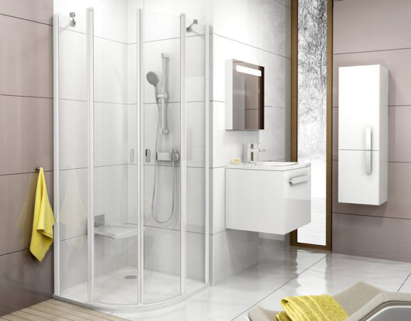 Душевой уголок Ravak CSKK4-80 Transparent, белый профиль