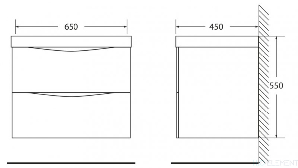 Тумба с раковиной Belbagno MARINO, MARINO-650-2C-SO-BL-P+ BB650/450-LV-MR-PR (готовый набор)
