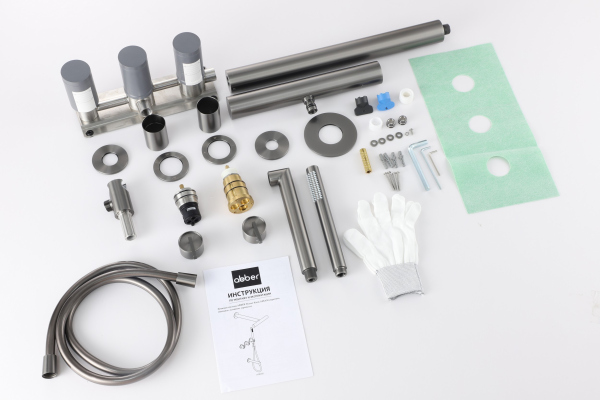 Душевая система ABBER Perfekte 316 AF8A50BGG, оружейная сталь брашированная