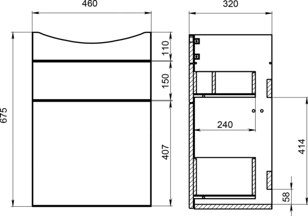 Тумба для комплекта Cersanit Smart 50 ясень, белый