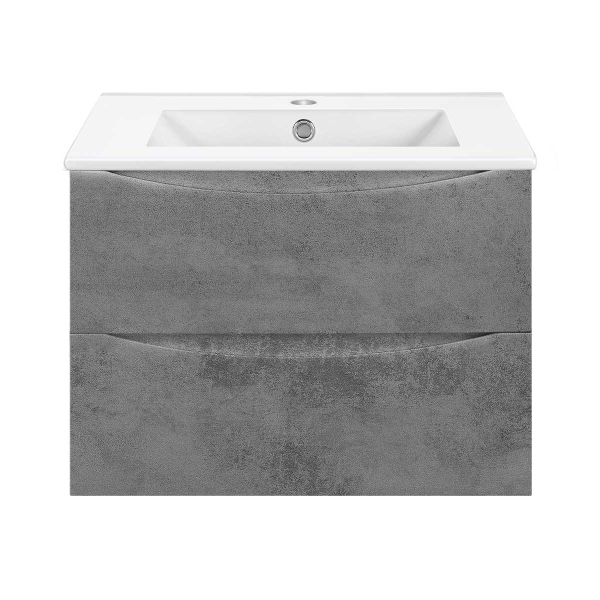 Тумба с раковиной Vincea Mia Slim 700 подвесная, Beton, VMC-2MC700S1BT+VBS-13970S1