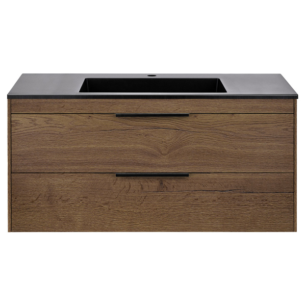 Тумба с раковиной Vincea Chiara 2D 1000 подвесная, T.Oak, VMC-2C2100TO+VCB-13100B