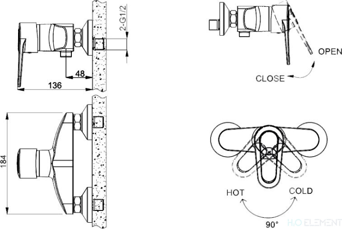 Смеситель Bravat Loop F9124182CP-01 для душа