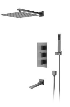 Душевая система для ванны и душа D&K встраиваемая с изливом серый графит Bayern.Liszt (DA2515606A04)