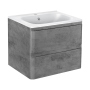 Тумба с раковиной Vincea Vico 600 подвесная, 2 выкатных ящика soft close, Beton, VMC-2V600BT+VCB-2VP600W