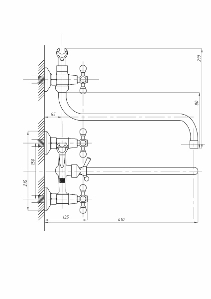 Смеситель для ванны с душем FAUZT FZs-428-54 тип См-ВУДРНШлА