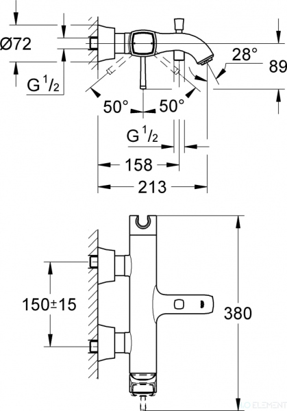 Смеситель Grohe Grandera 23317IG0 для ванны