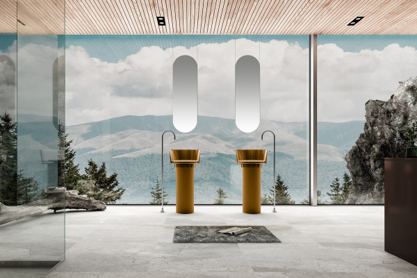 Раковина отдельностоящая прозрачная ABBER Kristall AT2702Vesuvian оливковая