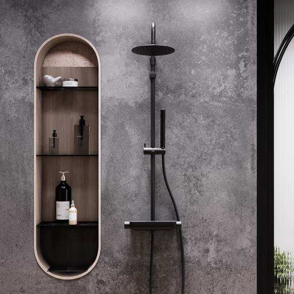 Душевая система с душевым смесителем-полкой Damixa Scandinavian Pure, 936780300