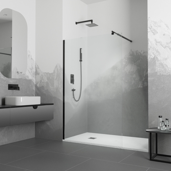 Перегородка для душа RGW WA-002B, 35100208-24, Чёрный, 80*195