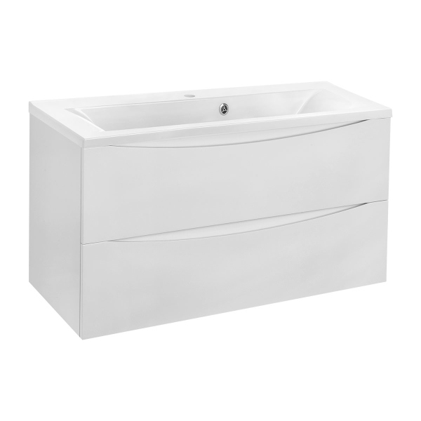 Тумба без раковины Vincea Mia 900 подвесная, 2 выкатных ящика soft close, G.White, VMC-2MA900GW