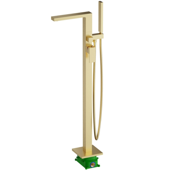 Смеситель напольный для ванны и душа Timo Selene золото матовое (2210/17Y-CR)