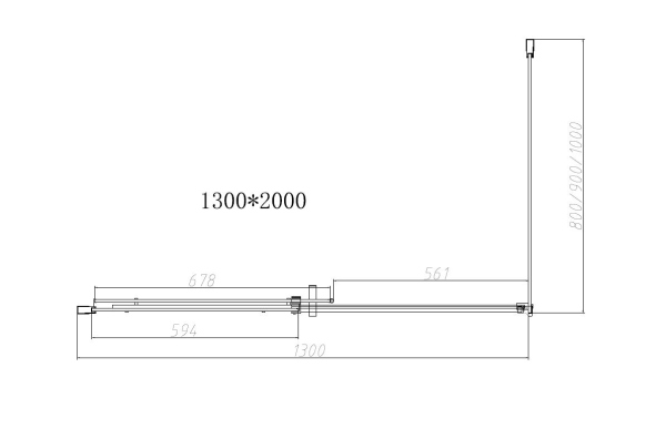 Душевой уголок Vincea Dice VSR-4D1013CLB, 1300*1000, черный, стекло прозрачное