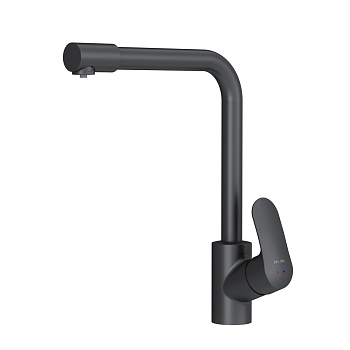 Смеситель для кухни с каналом для питьевой воды, L-излив, черный AM.PM Like, F8005722