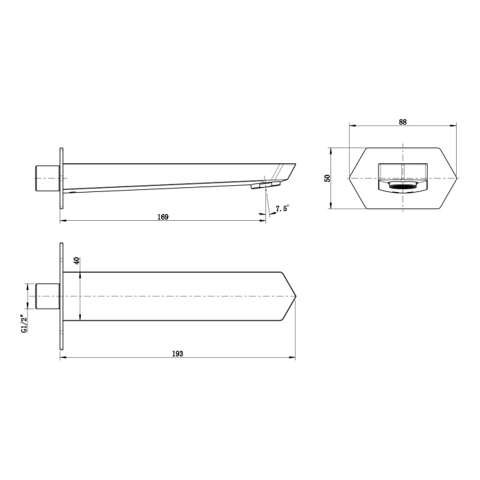 Излив для ванны Lemark встраиваемый (LM3981C )