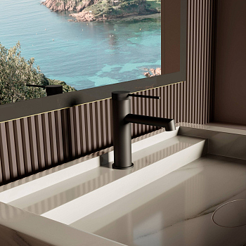 Смеситель для раковины Vincea Rim VBF-2RM1MB однорычажный, матовый черный