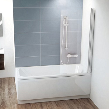 Шторка на ванну Ravak CVS1-80 R Transparent, профиль блестящий