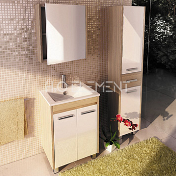 Тумба-умывальник Comforty "Тулуза-60Д" сосна лоредо с раковиной "Quadro 60"