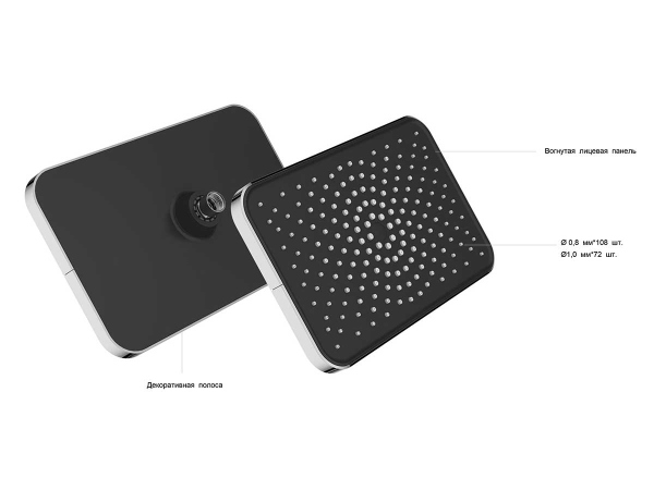 Верхний душ Vincea Inspire VSHD-3I4CMB, черный