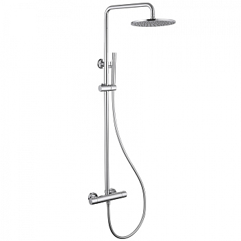 Душевая стойка ABBER Wasser Kreis AF8160L с термостатом без излива, хром