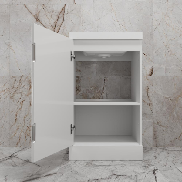 Тумба без раковины напольная "МОНО 50", белый глянец, ЛС-00002449