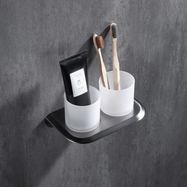 Стакан двойной для зубных щеток ABBER Nord AA1557NG никель