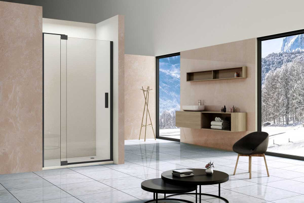 Душевая дверь Vincea Extra VDP-1E1011CLB, 1000/1100, черный, стекло прозрачное