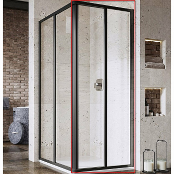 SRV2-90 195 S черный+Transparent, Supernova дверь для комбинации со второй дверью.