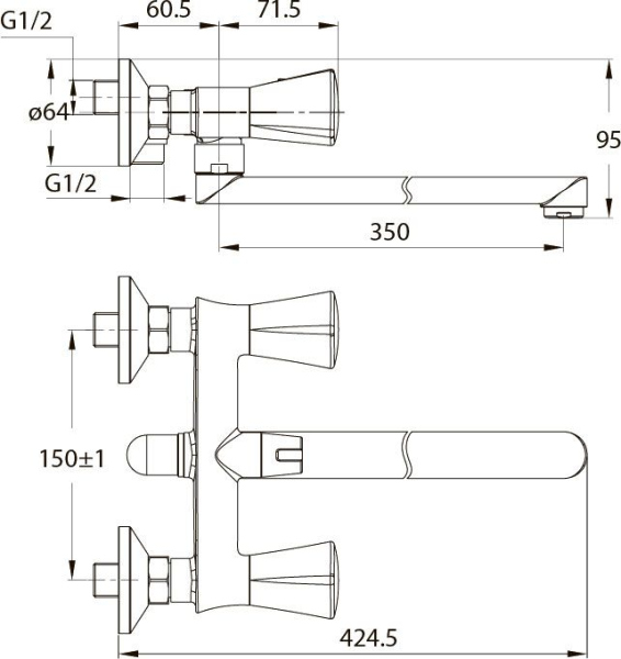 Смеситель Iddis Bounce BOUSBL2i10 универсальный