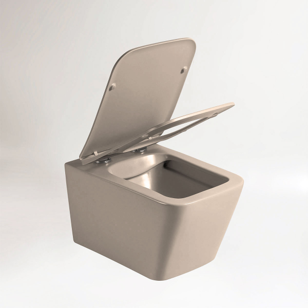 Унитаз подвесной Vincea Q-Line VT1-12MC безободковый, цвет капучино мат., soft close сиденье