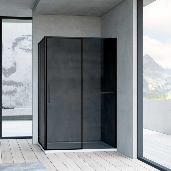 Душевой уголок Vincea Slim Soft VSR-1SS9012CGB, 1200*900, черный, стекло тонированное