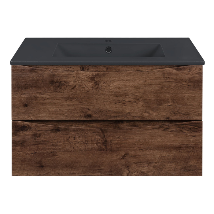 Тумба с раковиной Vincea Mia 800 подвесная, 2 выкатных ящика soft close, R.Wood, VMC-2MC800RW+VBS-13980MB