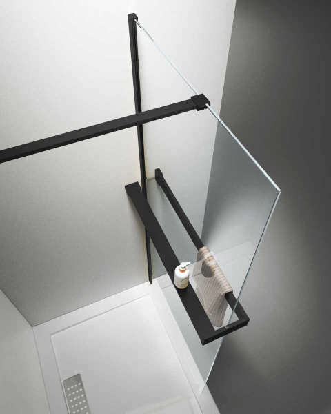 Душевая перегородка Vincea Walk-In HR VSW-4HR800CLB, 800*2000, черный, стекло прозрачное