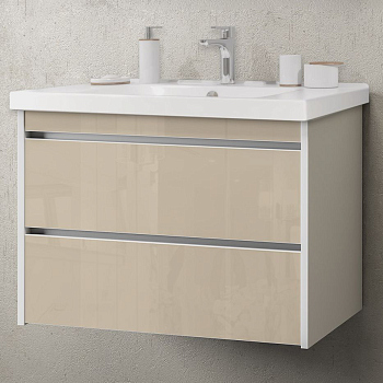 Тумба с раковиной Smile Фреш 80 бежевая