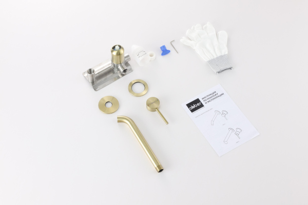 Смеситель ABBER Wasser Kreis 316 AF8112BG-M для раковины скрытого монтажа, золото брашированное