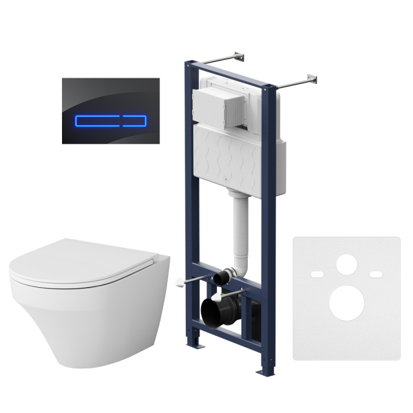 Комплект 4 в 1 AM.PM Inspire (унитаз, инсталляця, сиденье, клавиша Черная), IS450A38.501700