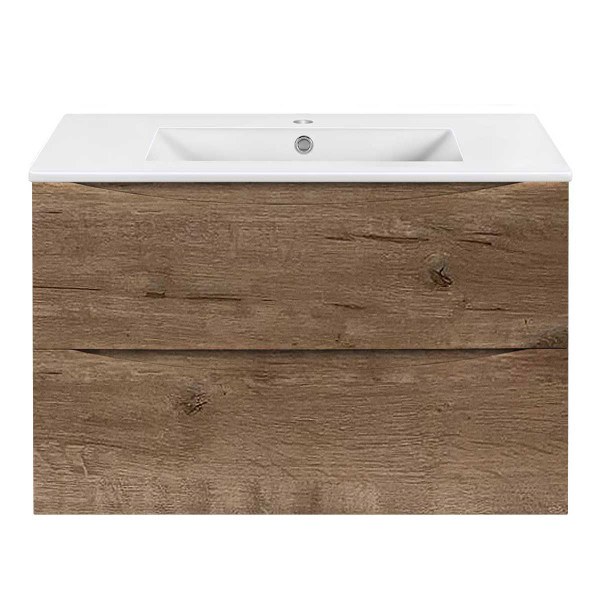 Тумба с раковиной Vincea Mia Slim 800 подвесная, V.Oak, VMC-2MC800S1VO+VBS-13980S4