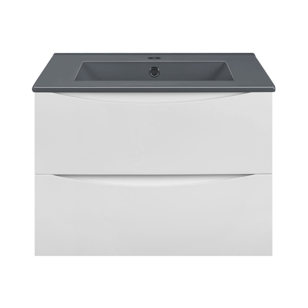 Тумба без раковины Vincea Mia 600 подвесная, 2 выкатных ящика soft close, G.White, VMC-2MC600GW