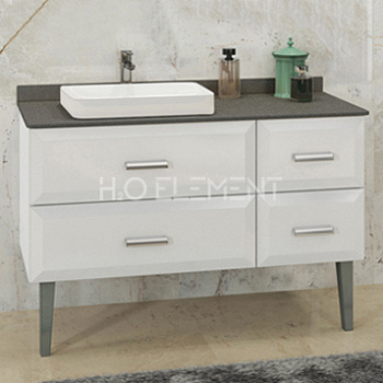 Тумба-умывальник Comforty "Империя-120" белый с серой столешницей, с раковиной Comforty 78189