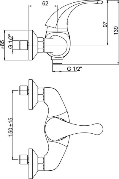 Смеситель Paini Fiori F2CR511LMKM для душа